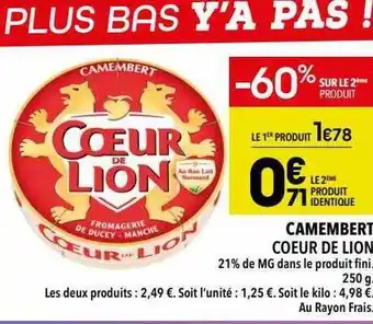 Supeco Camembert cœur de lion offre