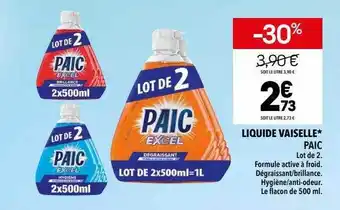 Supeco Liquide vaisselle paic offre