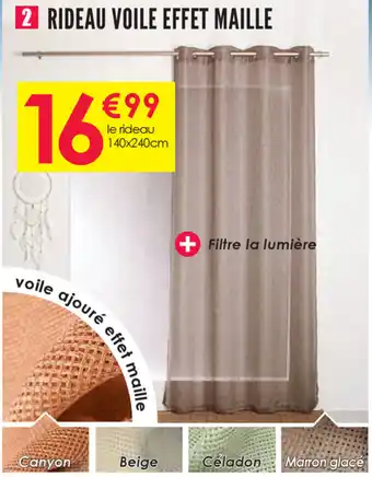 Décor Discount Rideau Voile Effet Maille offre