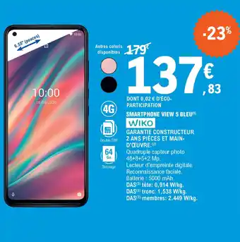 E.Leclerc Smartphone View 5 BLEU offre