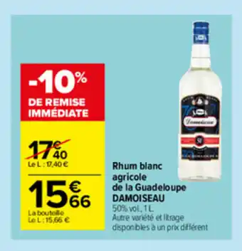 Carrefour Market Rhum blanc agricole de la Guadeloupe offre