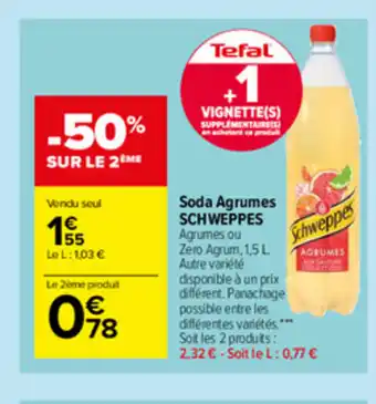 Carrefour Market Soda Agrumes Schweppes offre