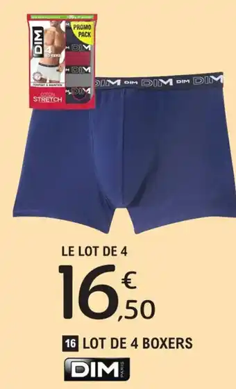 E.Leclerc Dim Lot de 4 Boxers offre