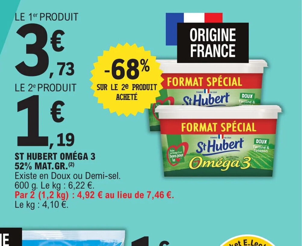 Promo St Hubert Oméga 3 52 Mat Gr chez E.Leclerc
