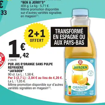 E.Leclerc Jafaden Pur Jus d'Orange Sans Pulpe Réfrigéré offre