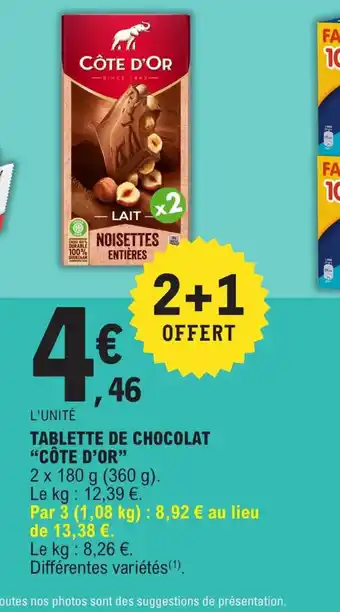 E.Leclerc Côte d'Or Tablette de Chocolat offre