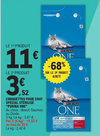 E.Leclerc Purina One Croquettes Pour Chat Spécial Stérilisé offre