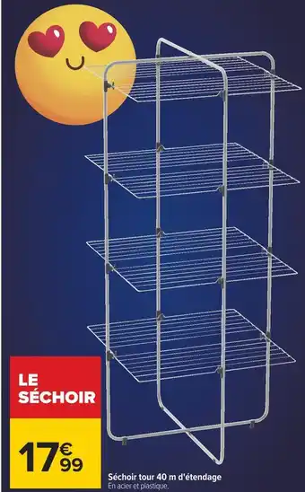Carrefour Séchoir tour 40 m d'étendage offre