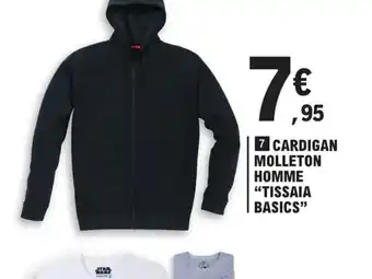 E.Leclerc Cardigan Molleton Homme Tissaia Basics offre