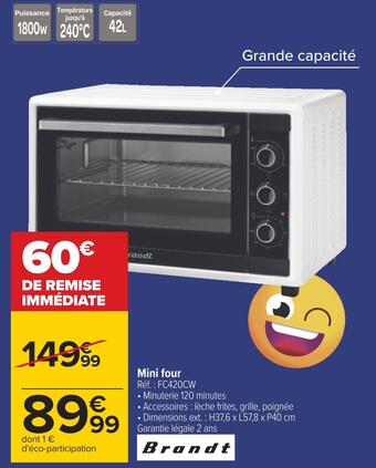 Carrefour Brandt mini four offre