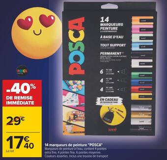Carrefour 14 marqueurs de peinture "posca" offre