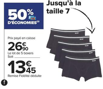 Carrefour Dim boxers homme offre