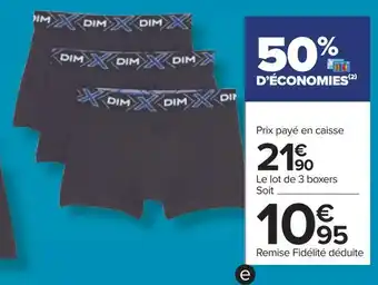 Carrefour Dim boxers homme offre