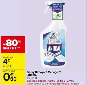 Carrefour Market Antikal spray nettoyant ménager offre
