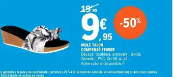 E.Leclerc MULE TALON COMPESè FEMME offre
