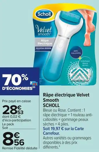 Carrefour Market Scholl râpe électrique velvet smooth offre