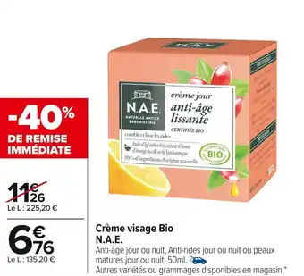 Carrefour Market N.a.e. crème visage bio offre