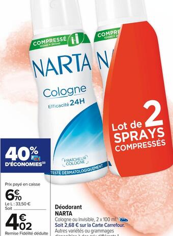 Carrefour Market Narta déodorant offre