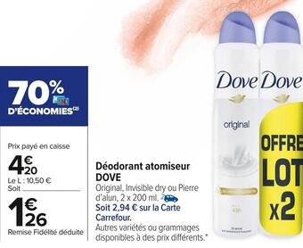 Dove déodorant atomiseur