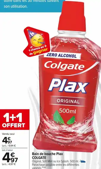 Carrefour Market Colgate bain de bouche plax offre