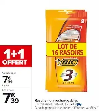 Carrefour Market Bic rasoirs non-rechargeables offre
