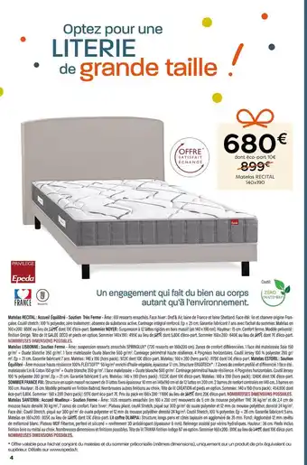 France Literie Epeda matelas recital offre