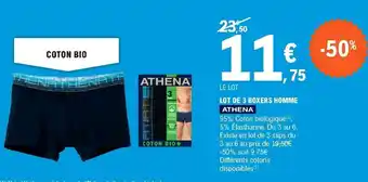 E.Leclerc LOT DE 3 BOXERS HOMME offre