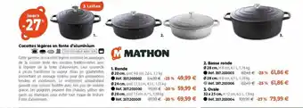 Mathon Cocottes légères en fonte d'aluminium mathon offre