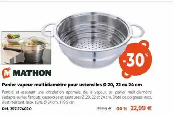Mathon panier vapeur multidiamètre pour ustensiles
