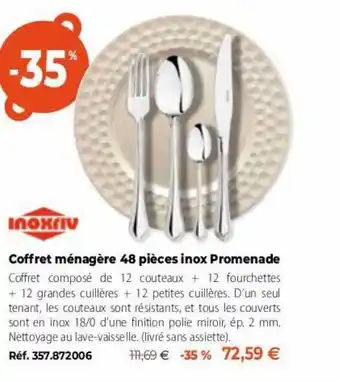 Mathon Inoxriv coffret ménagère 48 pièces inox promenade offre