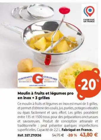 Mathon Moulin à fruits et légumes pro guillouard offre