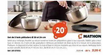 Mathon Set de 2 bois pâtissiers offre