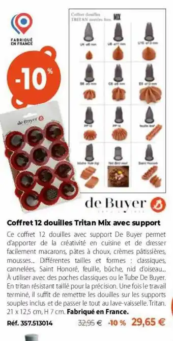 Debuyer coffret 12 douilles tritan mix avec support