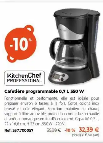 Kitchenchef professional cafetière programmable