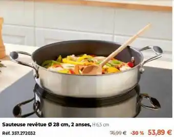 Mathon Sauteuse revêtue ø 28 cm, 2 anses offre