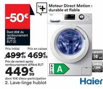 BUT Lave-linge hublot haier offre