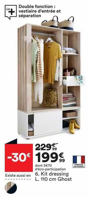 BUT Kit dressing l. 110 cm ghost offre