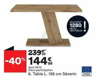 BUT Table l. 138 cm séverin offre