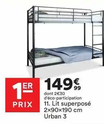 BUT Lit superposé 2 x 90 x 190 cm urban 3 offre