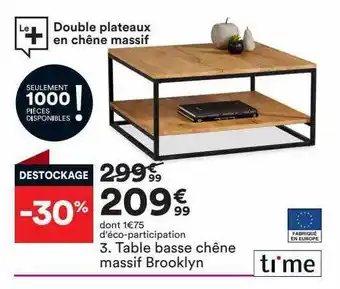 Table basse chêne massif brooklyn ti'me