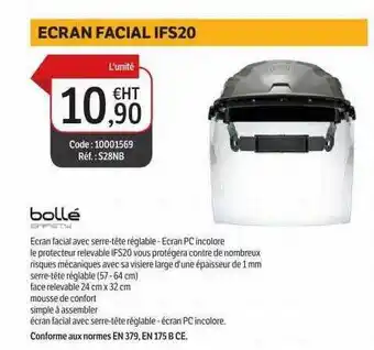 DomPro Écran facial ifs20 bollé offre