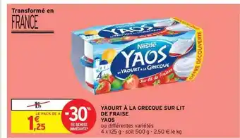 Intermarché Hyper Yaourt à la grecque sur lit de fraise yaos offre