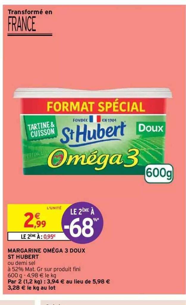 Promo Margarine oméga 3 doux st hubert chez Intermarché Hyper