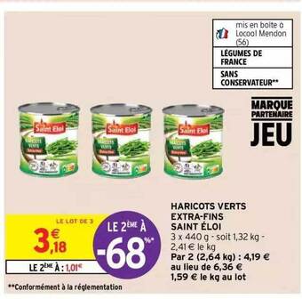 Intermarché Hyper Haricots verts extra-fins saint éloi offre