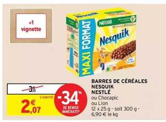 Intermarché Hyper Barres de céréales nesquik nestlé offre