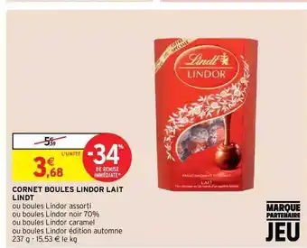 Intermarché Hyper Cornet boules lindor lait lindt offre