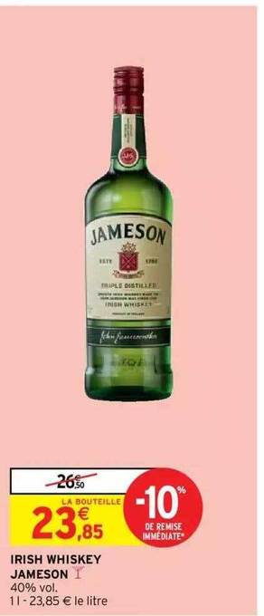 Intermarché Hyper Irish whiskey jameson offre