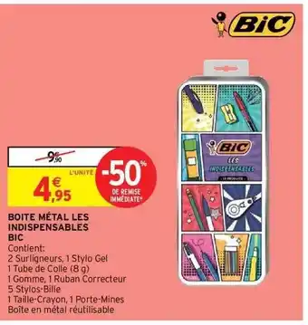 Intermarché Hyper Bic boite métal les indispensables offre
