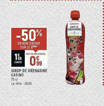 Spar Sirop de grenadine casino offre