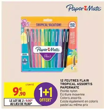 Paper mate 12 feutres flair tropical assortis papermate